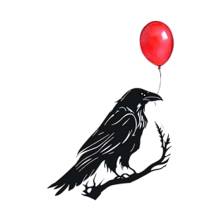 The Crow And Red Balloons T-Shirt