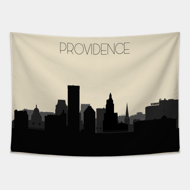 Providence Skyline Tapestry by inspirowl