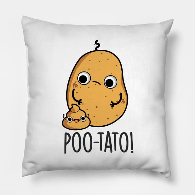 Poot-tato Funny Veggie Puns Pillow by punnybone