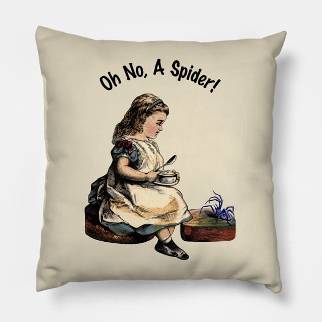 Oh No, A Spider! Little Miss Muffet Pillow by Pheona and Jozer Designs