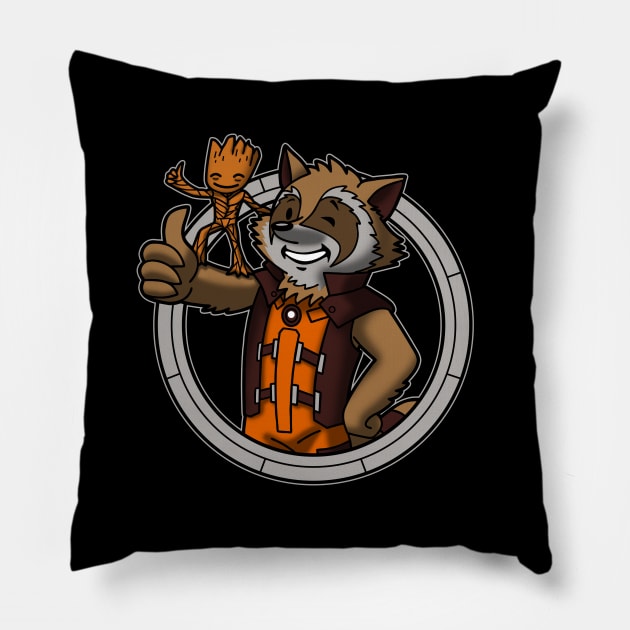 Cute Funny Superhero Friends Gaming Gamer Mascot Parody Pillow by BoggsNicolas