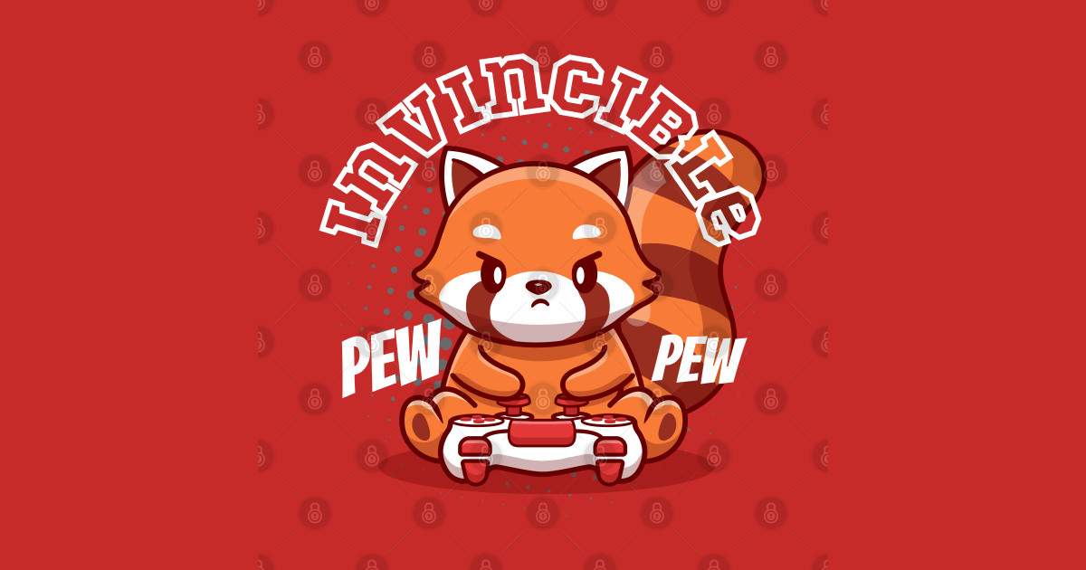 Cute And Invincible Gaming Red Panda Panda T Shirt Teepublic 