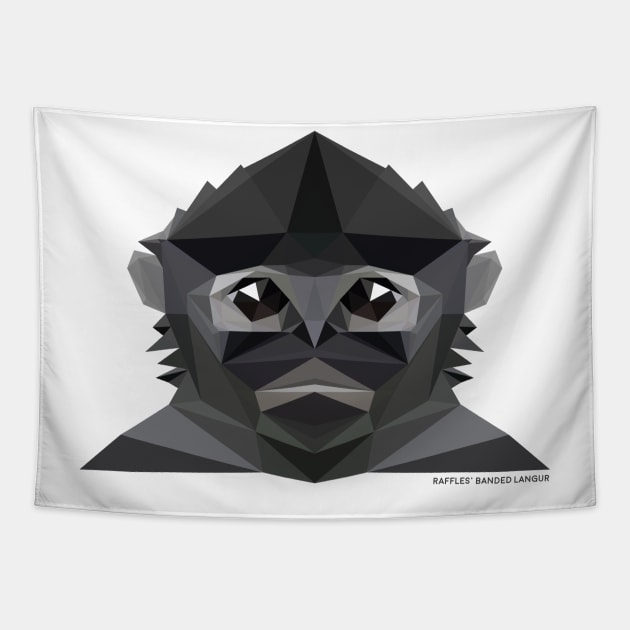 Raffles’ Banded Langur Tapestry by GeometricWildlife