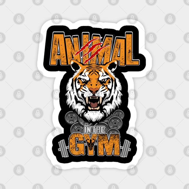 Animal in the Gym Magnet by The Printee Co