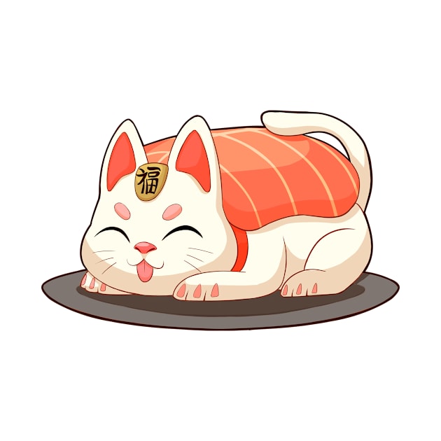 Cute sushi cat  T-Shirt by felixantosart
