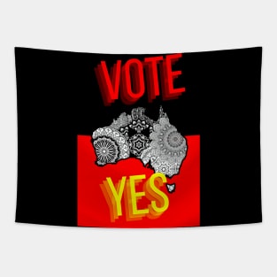 Vote Yes To The Voice Indigenous Voice To Parliament Contrast Colors Faded Text Tapestry