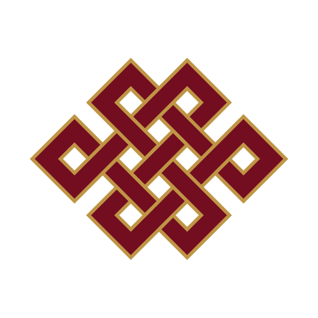Endless Knot Tibetan Buddhist Auspicious Symbol by TammyWinandArt