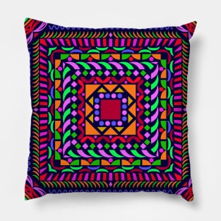 Colorful Mandala Pattern #2 Pillow