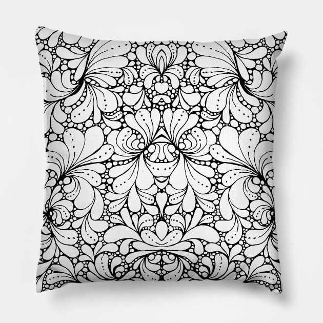 Floral abstract doodle Pillow by SUGARCOATED