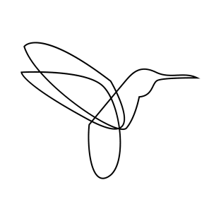 Colibri - single line bird art T-Shirt