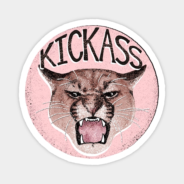 Kickass Large Cat Roaring Magnet by Annelie