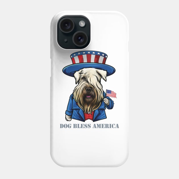 Wheaten Terrier Dog Bless America Phone Case by whyitsme