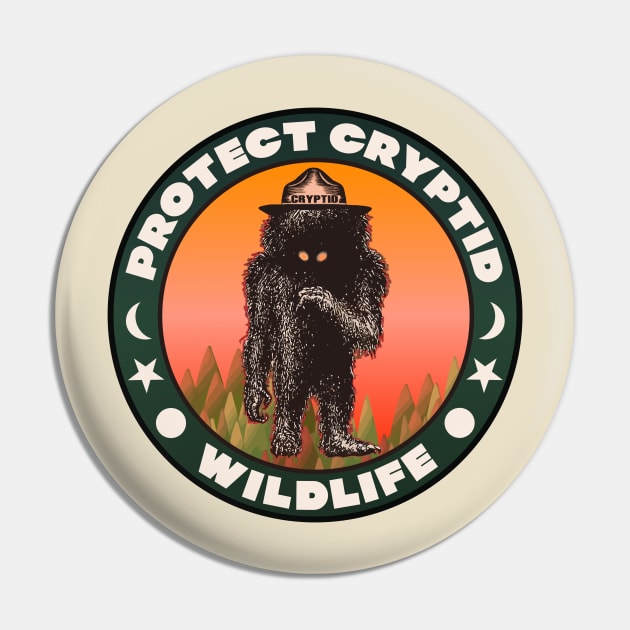 Protect Cryptid Wildlife ))(( Cryptozoology Fan Art Pin by darklordpug