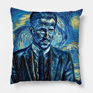 Detective Rat Van Gogh Style Pillow