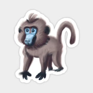 Cute Baboon Drawing Magnet