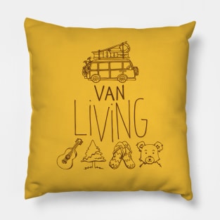 Van Living (yellow background) Pillow
