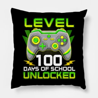 Level 100 Days Of School Unlocked Gamer Video Games Kid Boys Pillow