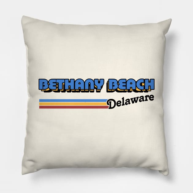 Bethany Beach, Delaware / / Retro Style Design Pillow by DankFutura