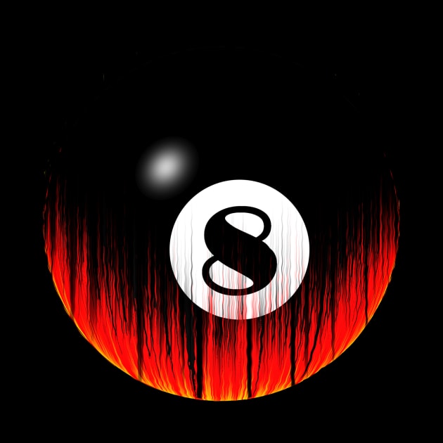 Flaming Eight-ball by WickedNiceTees