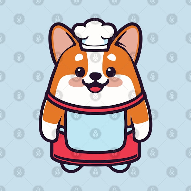 cute corgi kawaii funny chef by Kawaii Bomb