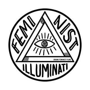 Feminist Illuminati (black ink) T-Shirt