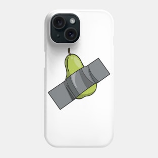 A green pear stuck on with some duct tape Phone Case