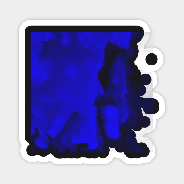 Blue watercolor paint Magnet by YellowLion