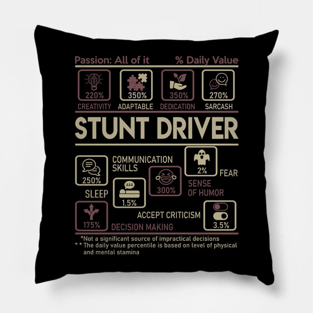 Stunt Driver T Shirt - Multitasking Daily Value Gift Item Tee Pillow by candicekeely6155