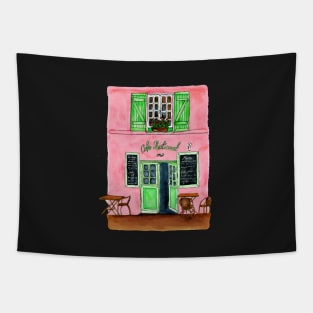 Pink Paris Cafe Tapestry