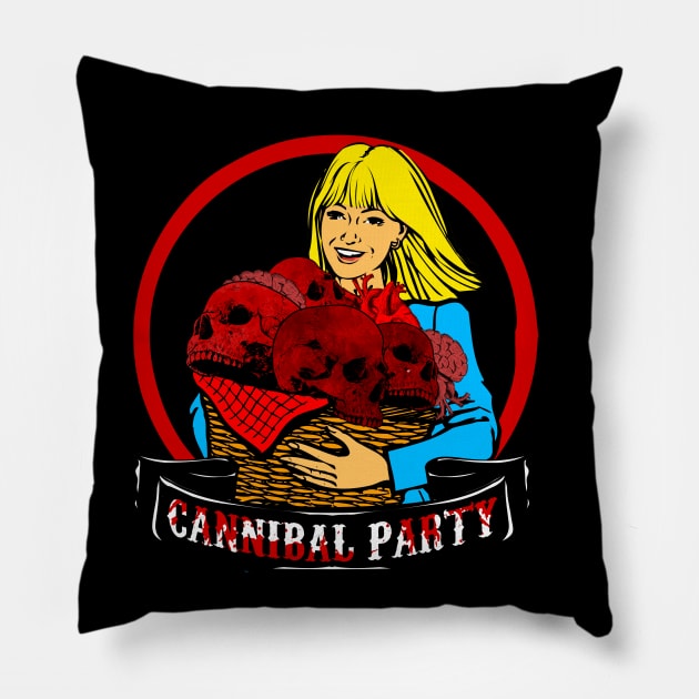 CANNIBAL PARTY Pillow by theanomalius_merch