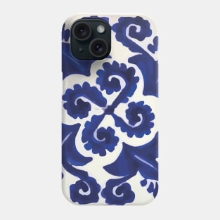 Navy blue mexican classic ceramic talavera tile Phone Case