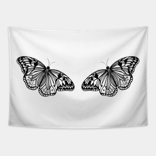 Butterflies in Love - cute and fun butterfly ink art - on white Tapestry