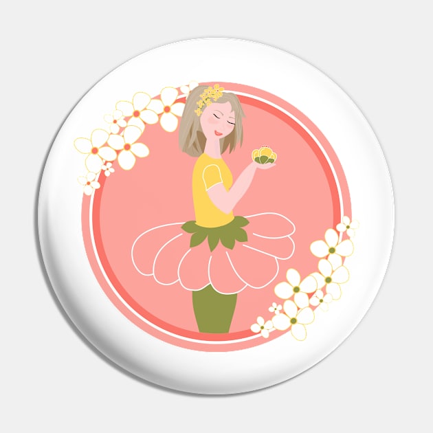 Dreamgirl - Roos the Flower Power girl Pin by Aurealis