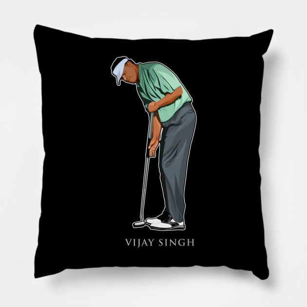 Vijay Singh Golf Legends Pillow by RunAndGow