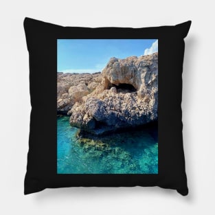 Greek ocean sea diving cave Pillow