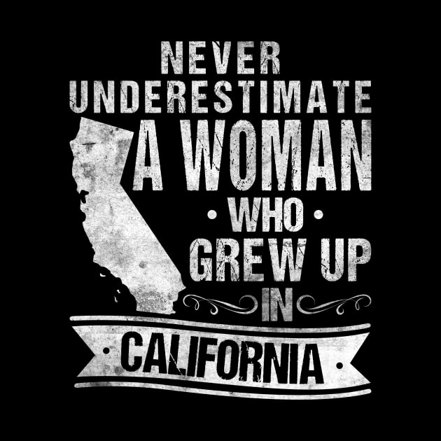 Vintage California Map Woman Grew Up In California by Humbas Fun Shirts