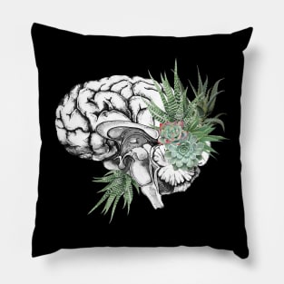 Brain human anatomy,succulents plants aloe cactus, mental Pillow