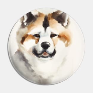 Akita Watercolor Painting - Dog Lover Gifts Pin