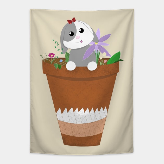 The Cutest Gardening Helper Tapestry by PandLCreations