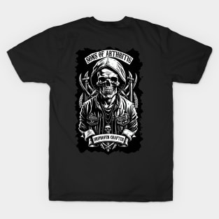 Sons of Arthritis Seasoned Biker Black Short Sleeve 100% Cotton Biker  T-shirt