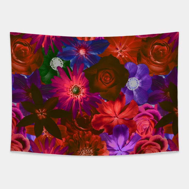 Mystical Fantasy Garden Flowers - Enchanted Flowers Tapestry by Juka