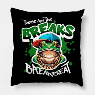 BREAKBEAT  - These Are The Breaks Frog (white/green) Pillow