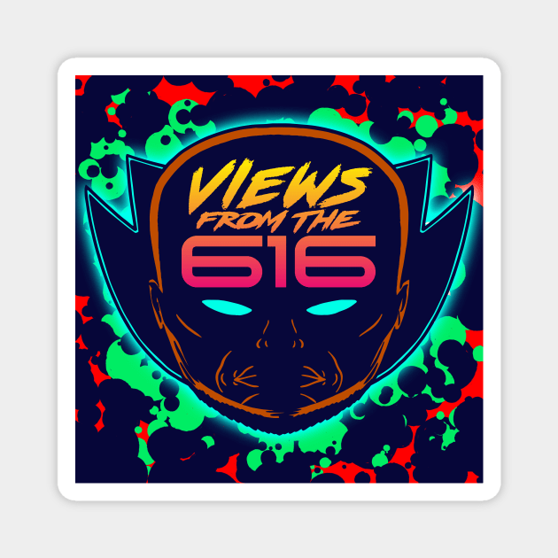 Green & Red Views From The 616 Logo (Front Only) Magnet by ForAllNerds