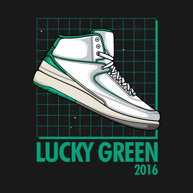 AJ 2 Retro Lucky Green Sneaker by milatees