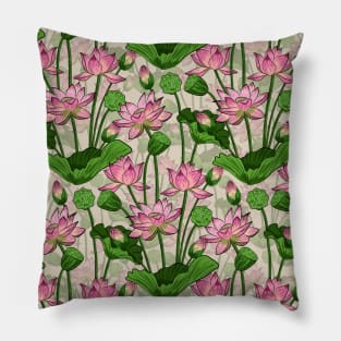 Lotus Flowers Pattern Pillow