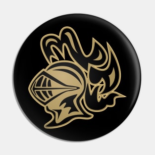 Knights Helmet in Black and Gold Pin