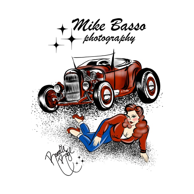 Pinup T -Shirt back Design with pinup girl by Mike Basso Photography 