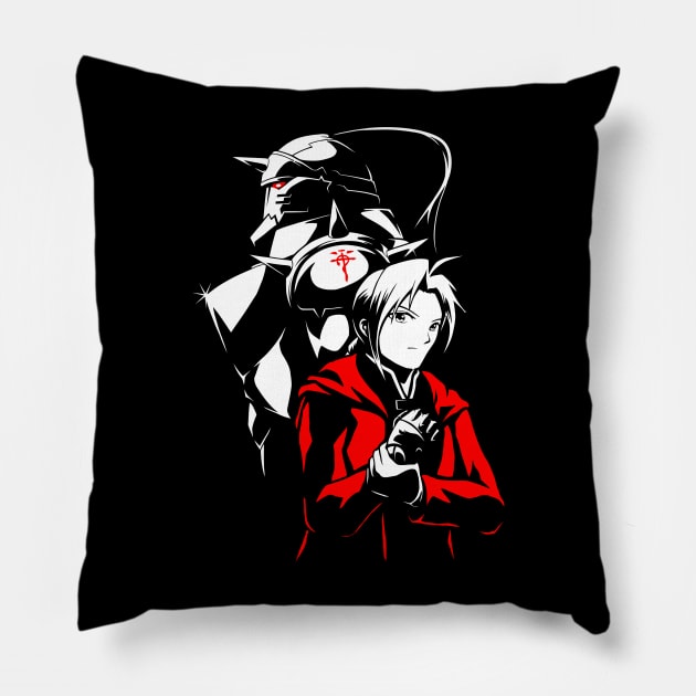 Elric Brothers - Edward & Alphonse - Fullmetal Alchemist Brotherhood Pillow by Silvercrowv1