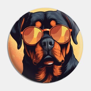 Cool Rottweiler Wearing Sunglasses Pin
