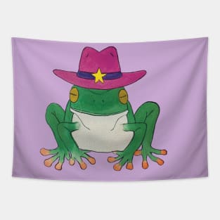 Cowboy Hat Frog Tapestry